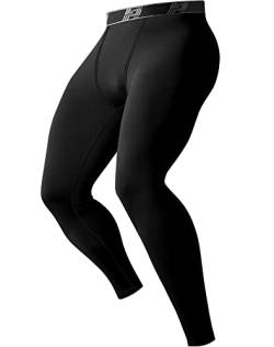 HOPLYNN Kompressionshose Herren Laufhose Lang für Joggen, Laufen, Training, Fitness, Radfahren Sport Leggings Atmungsaktiv Tights Herren Schwarz 1er Pack S von HOPLYNN