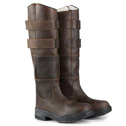 HORZE Damen Winterreitstiefel Rovigo, Thermo Reitstiefel Leder, Reitstiefel Nubuckleder, Braun, 35 von HORZE