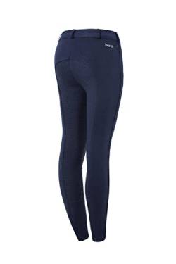 HORZE Kinder Reithose Active, Vollbesatz Reithose Mädchen mit Silikon, Blau, 130 von HORZE