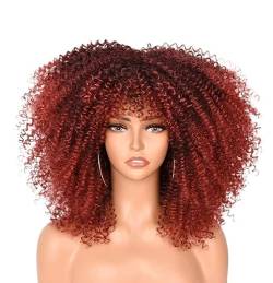 Perücke Damenperücke Kurze lockige afrikanische Stilperücke Haar mit Pony für Afro-Frauen lockige Perücke Perücke für tägliche Partyfrauen von HOSIOBHAN