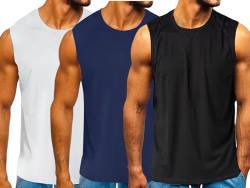 HOTCAT Tank Top Herren Pack of 3, Achselshirts Sport Ärmelloses Shirt Unterhemd Fitness Sleeveless Tshirt für Running Jogging Gym Trainingsshirt Männer von HOTCAT
