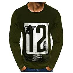 Herren Longsleeve Langarmshirt Shirt Langarm Drucken T-Shirt Moderner Männer T-Shirt von HOTCAT