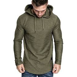 Herren Longsleeve Langarmshirt Shirt Langarm T-Shirt Moderner Männer T-Shirt Hoodie-Sweatshirt Kapuzen-Sweatshirt von HOTCAT