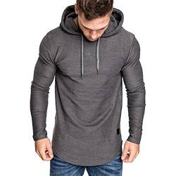 Herren Longsleeve Langarmshirt Shirt Langarm T-Shirt Moderner Männer T-Shirt Hoodie-Sweatshirt Kapuzen-Sweatshirt von HOTCAT