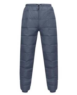 HOTIAN Damen Daunenhose Ultraleichte Winter Warme Daunenhose Jogginghose Winddicht Winterhose Wasserabweisend Warme Daunenhose Gray L von HOTIAN