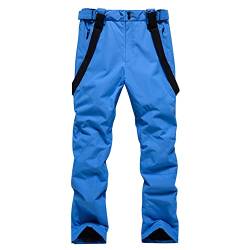 HOTIAN Herren Skihose Hosenträgerhose Outdoorhose Snowboardhose Winter Wasserdicht Warm Abnehmbare Hosenträger Skilanglaufhose Thermohose Wanderhose Ski Pant Blue M von HOTIAN