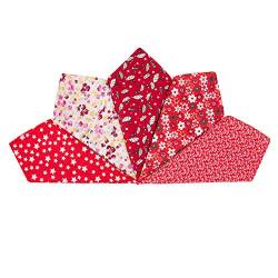 HOULIFE Damen Blumen Taschentücher aus Reiner Baumwolle Rot Stofftaschentücher für Alltagsgebrauch 5/10 Stücke 36x36cm Muttertagsgeschenk von HOULIFE
