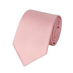 HOULIFE Herren Satin Krawatten - Solide Herren Krawatte, Reine Farbe Krawatten für Herren Satin Polyester Krawatten zur Hochzeitsfeier, Party, Alltagskleidung (Rosa) von HOULIFE