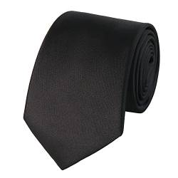 HOULIFE Herren Satin Krawatten - Solide Herren Krawatte, Reine Farbe Krawatten für Herren Satin Polyester Krawatten zur Hochzeitsfeier, Party, Alltagskleidung (Schwarz) von HOULIFE