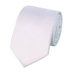 HOULIFE Herren Satin Krawatten - Solide Herren Krawatte, Reine Farbe Krawatten für Herren Satin Polyester Krawatten zur Hochzeitsfeier, Party, Alltagskleidung (Weiß) von HOULIFE