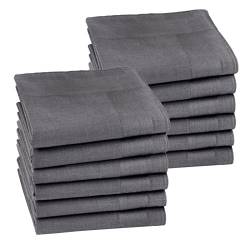 HOULIFE Herren-Taschentücher aus Baumwolle, einfarbig, 100 % 60er Jahre, weiche Baumwolle, Einstecktuch für Männer und Frauen, 6/12 Stück, 40 x 40 cm, grau dunkel, 12 Stück von HOULIFE