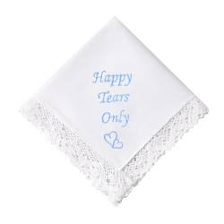 HOULIFE Hochzeitstaschentuch aus bestickter Spitze 60s Baumwolle weiße Taschentücher personalisiertes Stickerei-Taschentuch für Braut Bräutigam Hochzeitstag Geschenk 32 x 32 cm von HOULIFE
