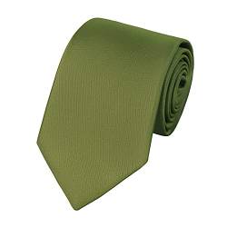 HOULIFE Satin-Krawatten für Männer – solide Herren-Krawatte, Herren-Satin-Polyester-Krawatte, reine Farbe, Herren-Krawatten-Sets für Hochzeit, Party, Alltag, armee-grün, 147x8cm von HOULIFE