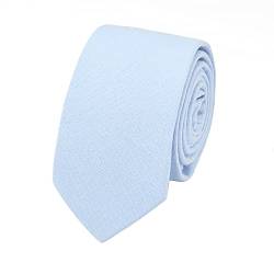 HOULIFE Slim Herren Krawatten - Solide Herren Krawatte, Krawatten für Herren aus Baumwolle, Skinny Krawatten zur Hochzeitsfeier, Party (Blau grau) von HOULIFE