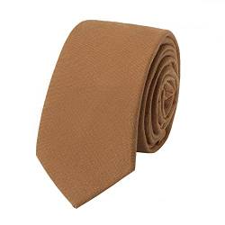 HOULIFE Slim Herren Krawatten - Solide Herren Krawatte, Krawatten für Herren aus Baumwolle, Skinny Krawatten zur Hochzeitsfeier, Party (Braun) von HOULIFE