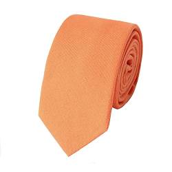HOULIFE Slim Herren Krawatten - Solide Herren Krawatte, Krawatten für Herren aus Baumwolle, Skinny Krawatten zur Hochzeitsfeier, Party (Orange) von HOULIFE