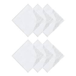 HOULIFE Taschentücher für Damen – kleine Taschentücher aus Stoff, 100 % 60 S, gekämmte Baumwolle, bestickt, Blumenmotiv, weich, weiß, für Hochzeit, 3/6 Stück, 35 x 35 cm, Weiß 1, Small von HOULIFE