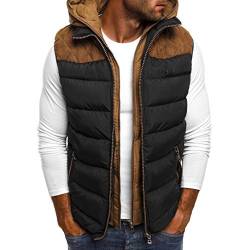 HOUMENGO Daunenweste Herren, Leicht Ärmellos Steppweste Mit Kapuze Bodywarmer Outdoor Weste Sweatwesten übergangsweste Winter Vest Hoodies Steppjacke Winterjacke von HOUMENGO