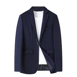 HOURVNEI Herren Business Casual Blazer Übergröße Einfarbig Anzug Jacke Kleid Arbeitskleidung Oversize Mäntel Männer Schwarz Grau, blau, XXXL von HOURVNEI