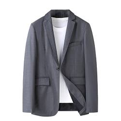 HOURVNEI Herren Business Casual Blazer Übergröße Einfarbig Anzug Jacke Kleid Arbeitskleidung Oversize Mäntel Männer Schwarz Grau, grau, XXXXXL von HOURVNEI