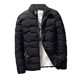 Herbst Winter Herren Baumwolle Gepolsterte Jacken Herren Mode Casual Outdoor Jacken Warm Mantel Männlich Dicke Daunenmäntel, MAX081 Black1, L von HOURVNEI