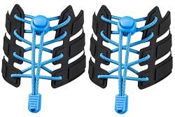 HOUSON 4 Paar 120cm Elastische Schnürsenkel mit Schnellverschluss, Reflektierend Schnellschnürsystem für Sneaker, Laufschuhe, Sporschuhe Blau von HOUSON