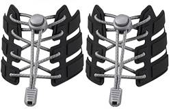HOUSON 4 Paar 120cm Elastische Schnürsenkel mit Schnellverschluss, Reflektierend Schnellschnürsystem für Sneaker, Laufschuhe, Sporschuhe Grau von HOUSON