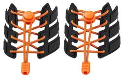 HOUSON 4 Paar 120cm Elastische Schnürsenkel mit Schnellverschluss, Reflektierend Schnellschnürsystem für Sneaker, Laufschuhe, Sporschuhe Orange von HOUSON