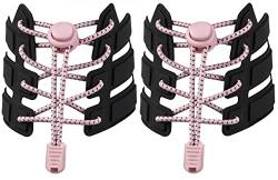 HOUSON 4 Paar 120cm Elastische Schnürsenkel mit Schnellverschluss, Reflektierend Schnellschnürsystem für Sneaker, Laufschuhe, Sporschuhe Rosa von HOUSON