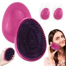 2-teilige rosa Haarbürsten für Frauen, tierversuchsfreier Haarentwirrer, tragbare Haarbürste, Entwirrer für alle Haartypen, Nylonborsten, Haarbürste, Größe 11,5 cm von HOVUK