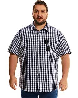 HOdo Big and Tall Herren Hemd Baumwolle Knopfleiste 3XL-6XL, Blacksquare, 6X-Large Groß von HOdo