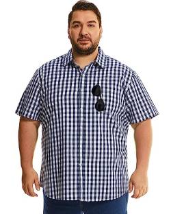 HOdo Big and Tall Herren Hemd Baumwolle Knopfleiste 3XL-6XL, Navysquare, 5X-Large Groß von HOdo