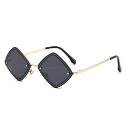 HPIRME Geometrische Raute Frauen Sonnenbrille Vintage Blue Tea Lens Brillen Weibliche Farbverlauf UV400 Sonnenbrille, 1, Einheitsgröße von HPIRME