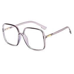 HPIRME Übergroße quadratische transparente Brille Big Frame Eyewear weibliche klare Farbbrille, Einheitsgröße von HPIRME