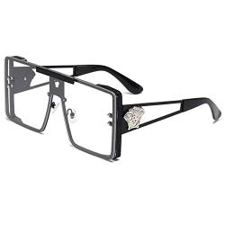 Sonnenbrille Brillengestell Brille Brillen Zubehör Damen Quadratisch Outdoor Metall Herren Brille, 8. Schwarz transparent, Einheitsgröße von HPIRME