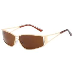 Sonnenbrille Damen Herren Übergroße Farbverlaufsbrille Sonnenbrille Steampunk Brille Shades Brillen, Golden Tea, Einheitsgröße von HPIRME