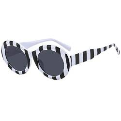 Vintage Oval Sonnenbrille Damen Herren Sonnenbrille Lady Travel Shades UV400, Zebra Schwarz, Einheitsgröße von HPIRME