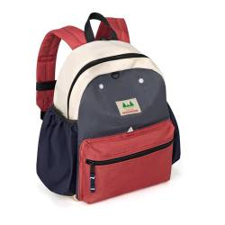 HPLQQ Kinderrucksack mit Brustgurt & Namen Kindergartenrucksack Kindergarten Tasche Mini Kleinkind Kita Rucksack Schulrucksack für Kinder Mädchen Jungen ab 2-4 Jahren,A1-Blau Rot von HPLQQ