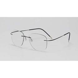 HQMGLASSES Titanium Transition Aviation Sonnenbrille Photochrome Lesebrille Randlose Brille Herren mit Dioptrien UV-Schutz Rahmenlose Lupenlesebrille,Schwarz,+2.5 von HQMGLASSES