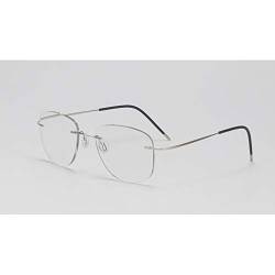 HQMGLASSES Titanium Transition Aviation Sonnenbrille Photochrome Lesebrille Randlose Brille Herren mit Dioptrien UV-Schutz Rahmenlose Lupenlesebrille,Silber,+1.0 von HQMGLASSES