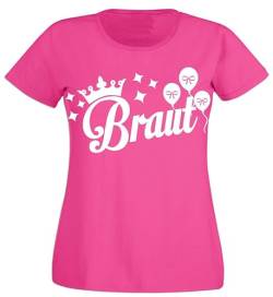 Junggesellinnenabschied Frau/Damen/Girlie T-Shirt - Braut- Security der Braut JGA Tshirt Junggesellenabschied (Pink/Braut - Schwarz/Security der Braut) (S, Pink/Braut) von HR-WERBEDESIGN