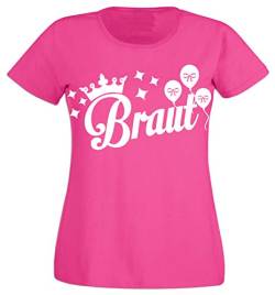 Junggesellinnenabschied Frau/Damen/Girlie T-Shirt - Braut- Security der Braut JGA Tshirt Junggesellenabschied (S, Pink/Braut) von HR-WERBEDESIGN