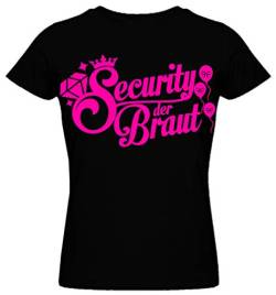 Junggesellinnenabschied Frau/Damen/Girlie T-Shirt - Braut- Security der Braut JGA Tshirt Junggesellenabschied t Shirt (L, Schwarz/Security der Braut) von HR-WERBEDESIGN