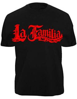 T-Shirt LA Familia - LA VIDA LOCA - Black Pearl Auto Motorrad MI Decal Shirt XXX (L, Schwarz) von HR-WERBEDESIGN