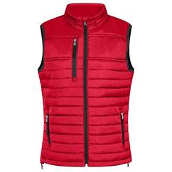 HRM Damen 1302 Hooded Performance Body Warmer I Fair Trade Outdoor Weste Herren, 100 g/m² I Aus 100% leichtem & robustem Polyamid, Rot, 32 von HRM