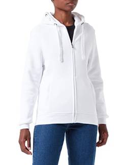 HRM Damen 807 Premium Hooded Jacket I Fair Trade Frauen Kapuzenjacke, 320 g/m² I Aus 70% Baumwolle & 30% recyceltem Polyester, White, 3XL von HRM