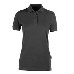 HRM Damen Heavy Polo, dunkelgrau, Gr. L I Premium Polo-Shirt Damen aus 100% Baumwolle I Basic Polohemd bis 60°C waschbar I Hochwertige & nachhaltige Damen-Oberteile I Workwear von HRM