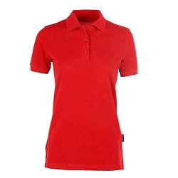 HRM Damen Heavy Polo, rot, Gr. L I Premium Polo-Shirt Damen aus 100% Baumwolle I Basic Polohemd bis 60°C waschbar I Hochwertige & nachhaltige Damen-Oberteile I Workwear von HRM
