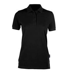 HRM Damen Heavy Polo, schwarz, Gr. 2XL I Premium Polo-Shirt Damen aus 100% Baumwolle I Basic Polohemd bis 60°C waschbar I Hochwertige & nachhaltige Damen-Oberteile I Workwear von HRM