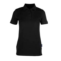 HRM Damen Heavy Stretch Polo, schwarz, Gr. 5XL I Premium Polo-Shirt Damen aus 95% Baumwolle & 5% Elasthan I Basic Polohemd bis 40°C waschbar I Hochwertige & nachhaltige Damen-Oberteile I Workwear von HRM